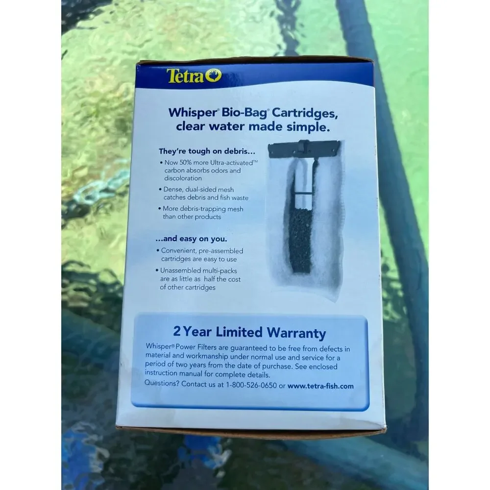 Tetra Whisper Quiet Power Filter 40 Gallon Aquariums 210 GPH HOB Hang On USA